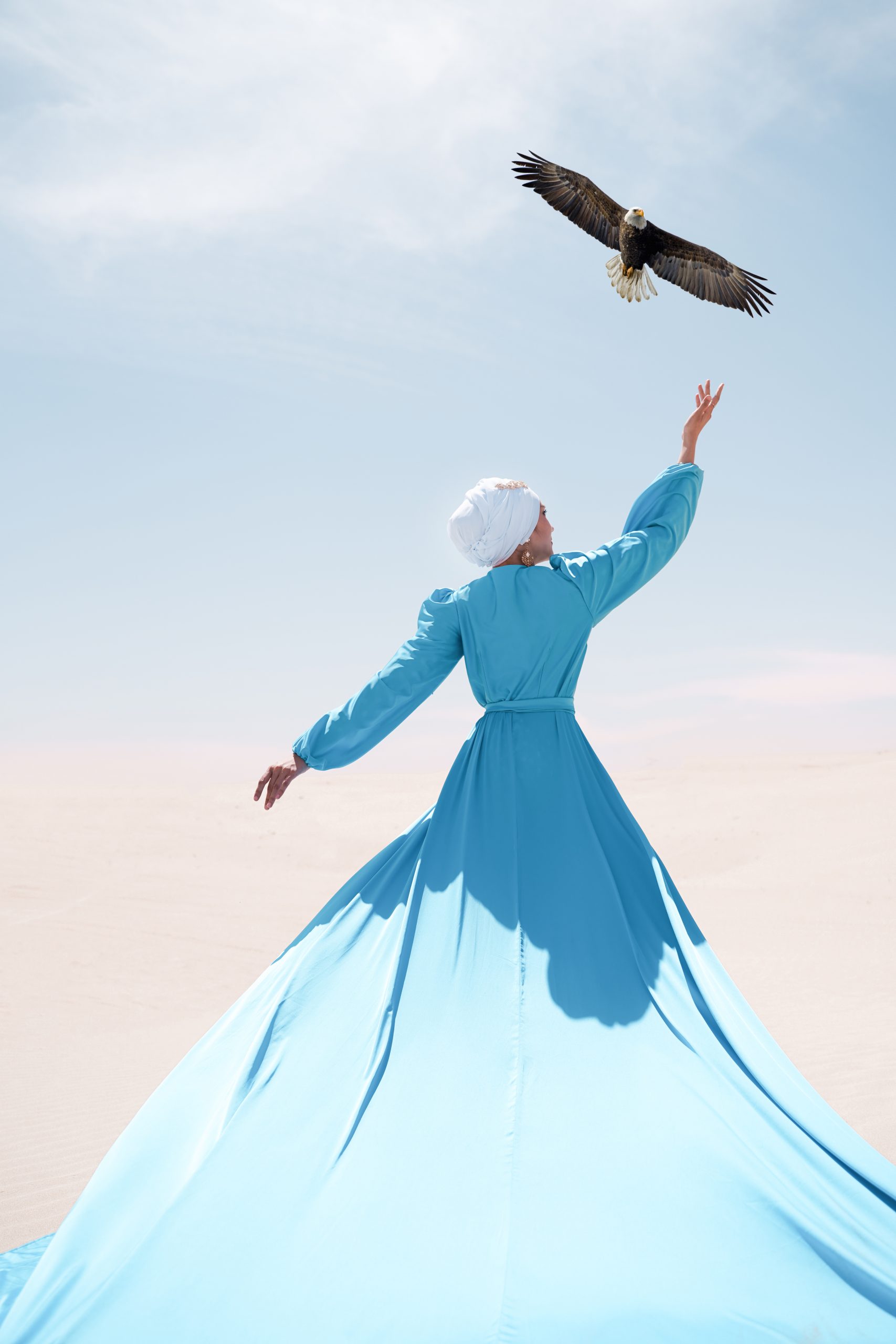 Flying dress photoshoot in Dubai
